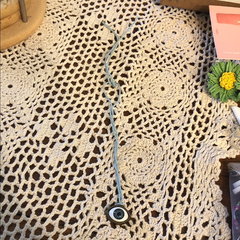 Blue Evil Eye Pendant Cord - Home Accents